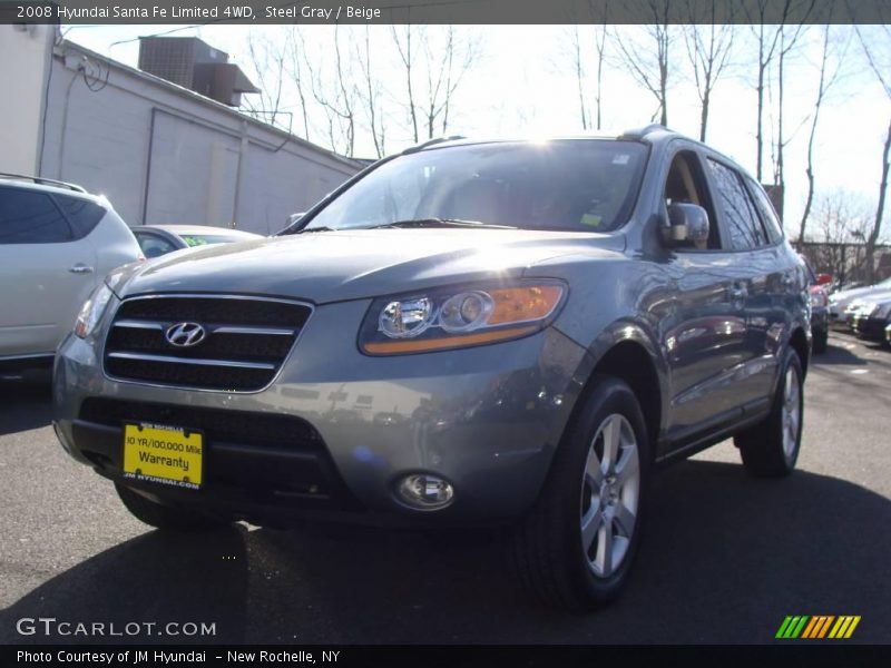 Steel Gray / Beige 2008 Hyundai Santa Fe Limited 4WD