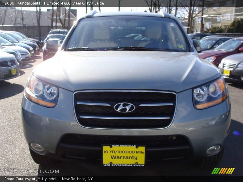 Steel Gray / Beige 2008 Hyundai Santa Fe Limited 4WD