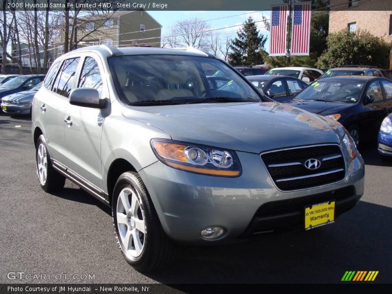 Steel Gray / Beige 2008 Hyundai Santa Fe Limited 4WD