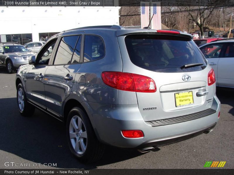 Steel Gray / Beige 2008 Hyundai Santa Fe Limited 4WD