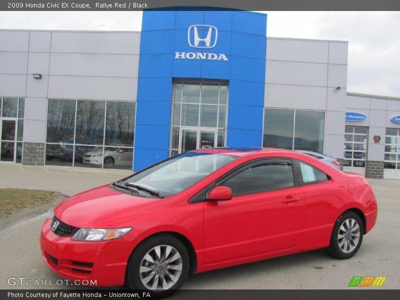 Rallye Red / Black 2009 Honda Civic EX Coupe