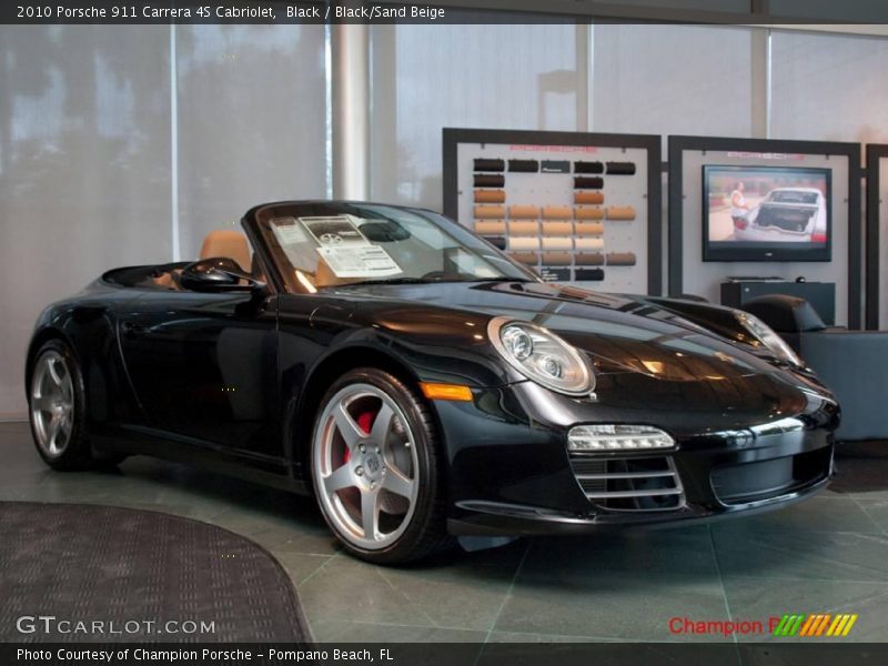Black / Black/Sand Beige 2010 Porsche 911 Carrera 4S Cabriolet