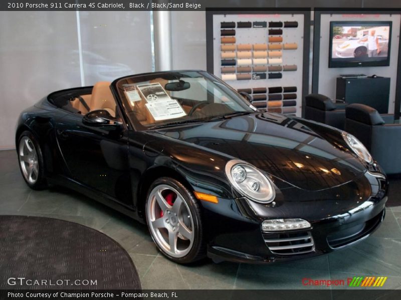 Black / Black/Sand Beige 2010 Porsche 911 Carrera 4S Cabriolet