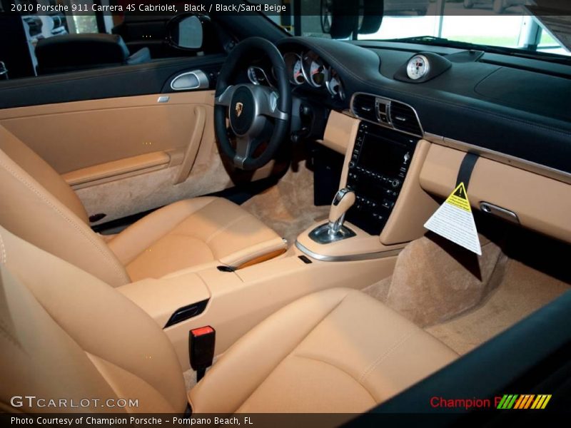 Black / Black/Sand Beige 2010 Porsche 911 Carrera 4S Cabriolet