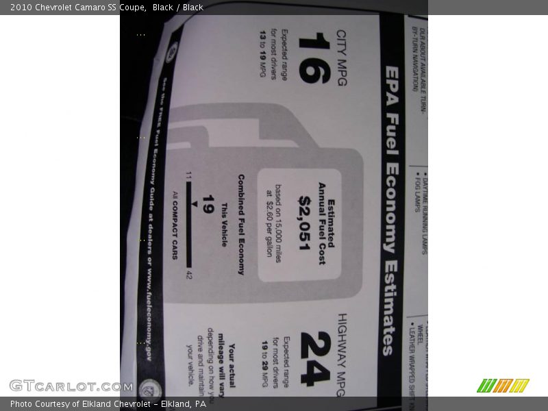 Black / Black 2010 Chevrolet Camaro SS Coupe