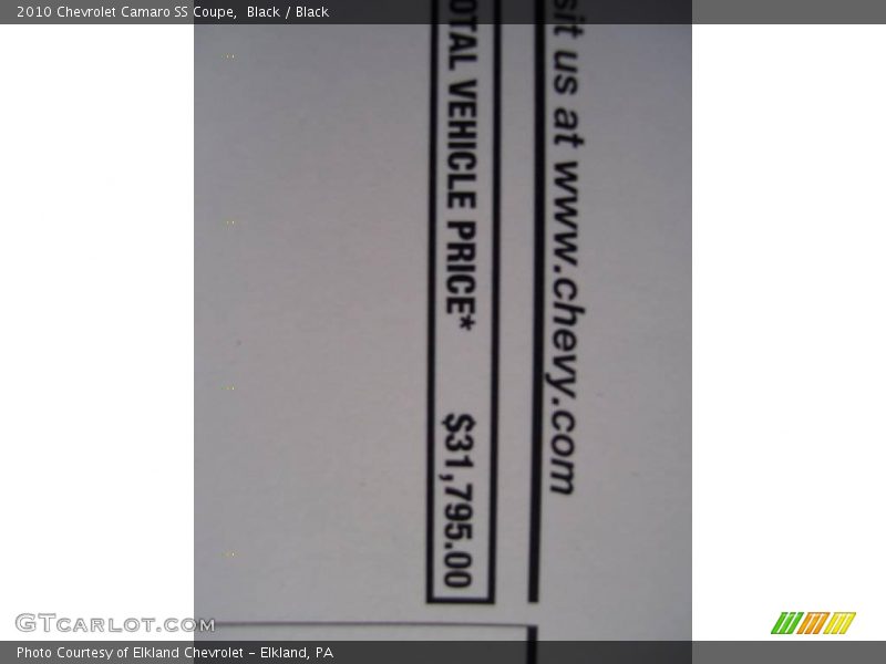 Black / Black 2010 Chevrolet Camaro SS Coupe