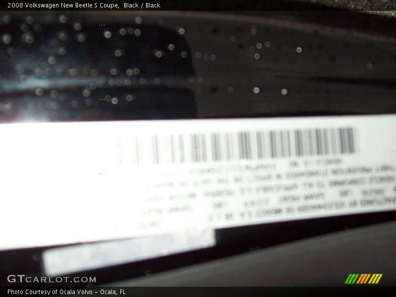 Black / Black 2008 Volkswagen New Beetle S Coupe