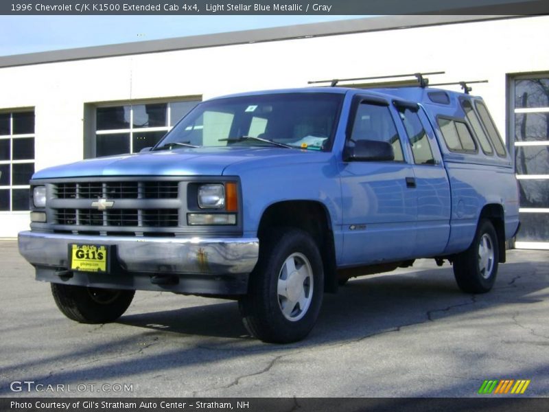 Light Stellar Blue Metallic / Gray 1996 Chevrolet C/K K1500 Extended Cab 4x4