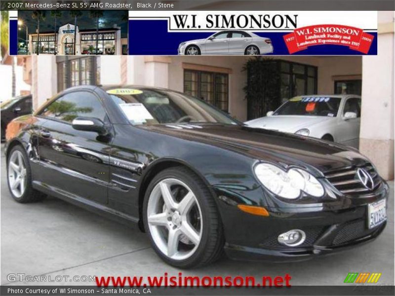 Black / Stone 2007 Mercedes-Benz SL 55 AMG Roadster