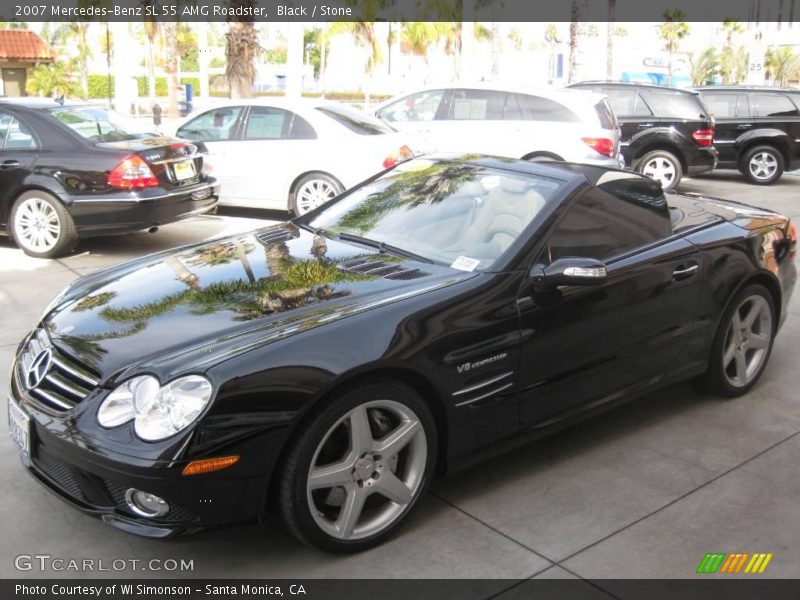 Black / Stone 2007 Mercedes-Benz SL 55 AMG Roadster