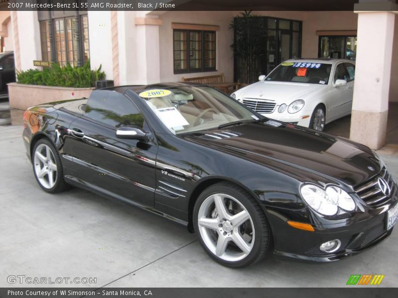 Black / Stone 2007 Mercedes-Benz SL 55 AMG Roadster