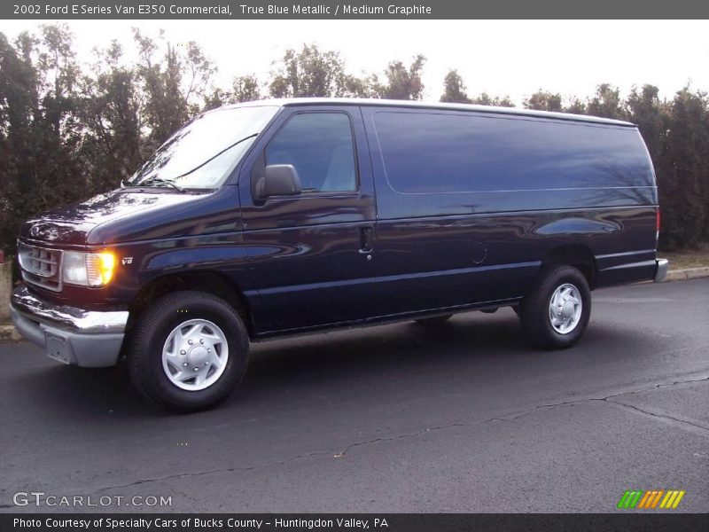 True Blue Metallic / Medium Graphite 2002 Ford E Series Van E350 Commercial