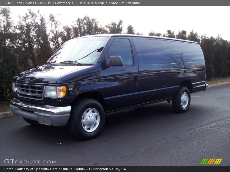 True Blue Metallic / Medium Graphite 2002 Ford E Series Van E350 Commercial