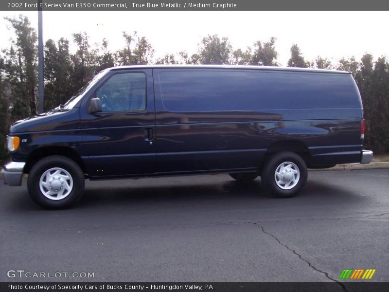 True Blue Metallic / Medium Graphite 2002 Ford E Series Van E350 Commercial