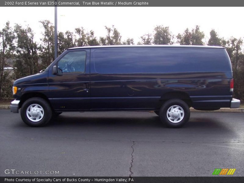 True Blue Metallic / Medium Graphite 2002 Ford E Series Van E350 Commercial