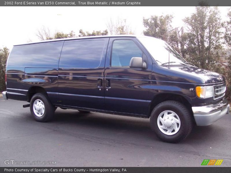 True Blue Metallic / Medium Graphite 2002 Ford E Series Van E350 Commercial
