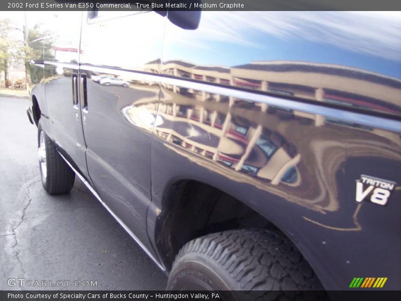 True Blue Metallic / Medium Graphite 2002 Ford E Series Van E350 Commercial