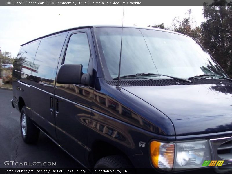 True Blue Metallic / Medium Graphite 2002 Ford E Series Van E350 Commercial