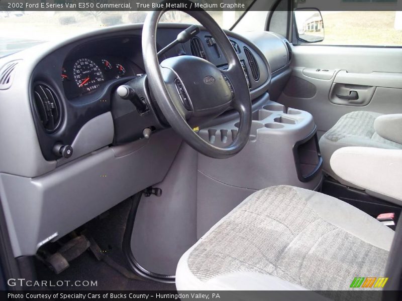 True Blue Metallic / Medium Graphite 2002 Ford E Series Van E350 Commercial
