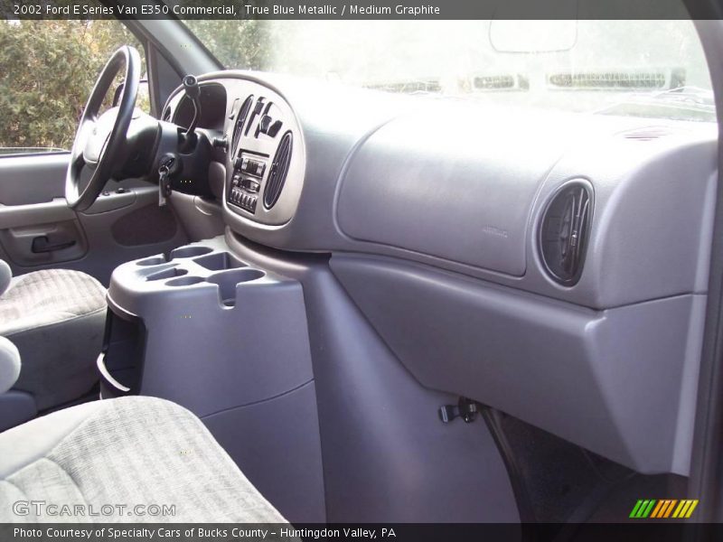 True Blue Metallic / Medium Graphite 2002 Ford E Series Van E350 Commercial