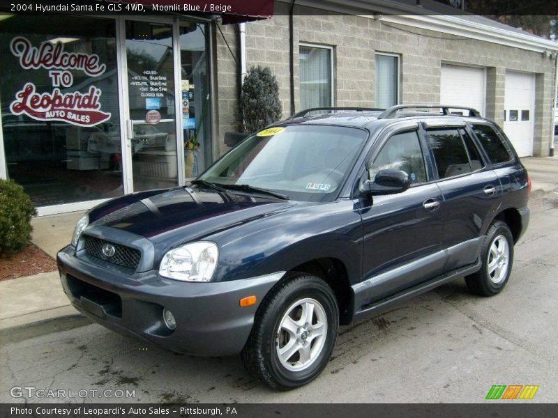 Moonlit Blue / Beige 2004 Hyundai Santa Fe GLS 4WD