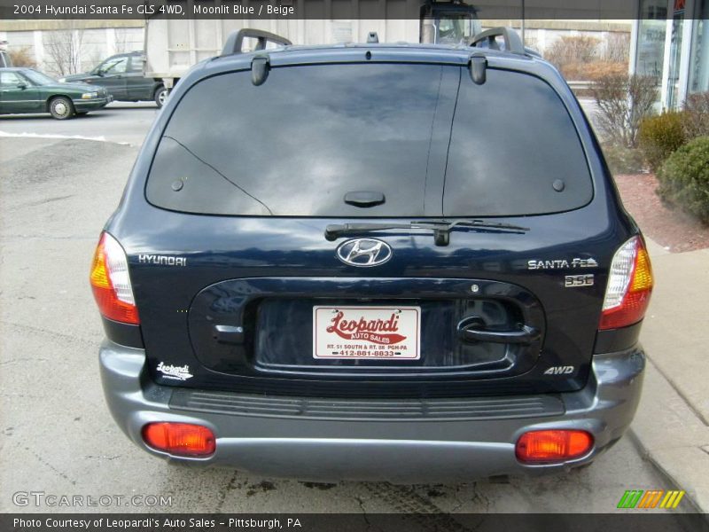 Moonlit Blue / Beige 2004 Hyundai Santa Fe GLS 4WD