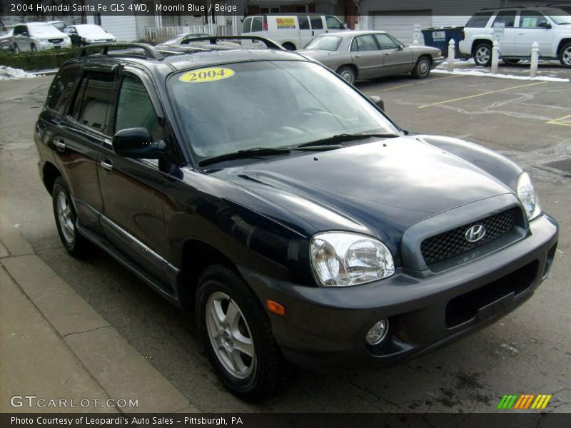 Moonlit Blue / Beige 2004 Hyundai Santa Fe GLS 4WD