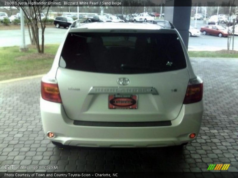 Blizzard White Pearl / Sand Beige 2008 Toyota Highlander Limited