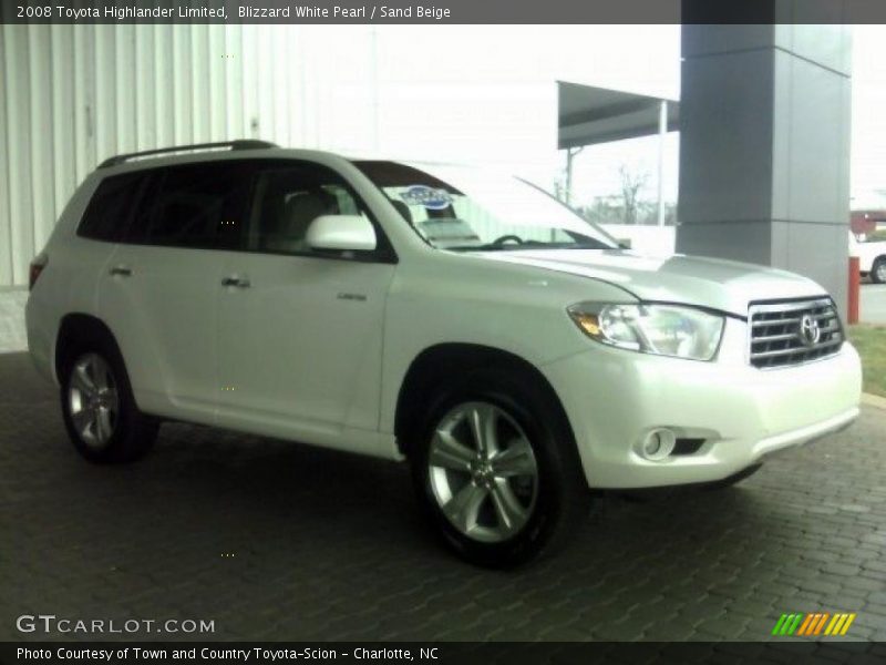 Blizzard White Pearl / Sand Beige 2008 Toyota Highlander Limited