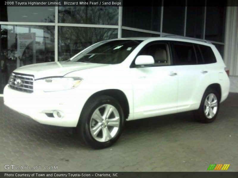 Blizzard White Pearl / Sand Beige 2008 Toyota Highlander Limited