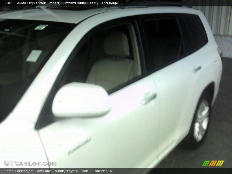 Blizzard White Pearl / Sand Beige 2008 Toyota Highlander Limited
