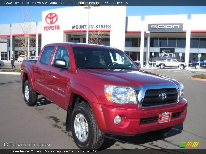 Impulse Red Pearl / Graphite Gray 2008 Toyota Tacoma V6 SR5 Double Cab 4x4
