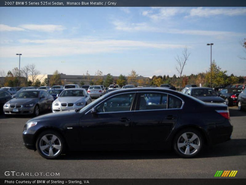 Monaco Blue Metallic / Grey 2007 BMW 5 Series 525xi Sedan