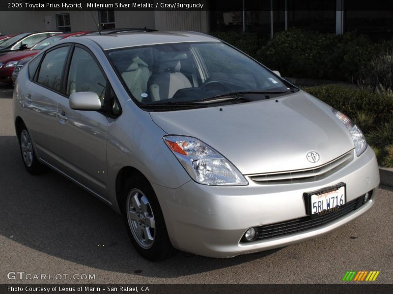 Millenium Silver Metallic / Gray/Burgundy 2005 Toyota Prius Hybrid