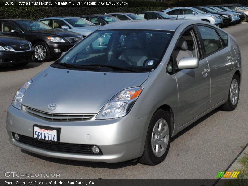 Millenium Silver Metallic / Gray/Burgundy 2005 Toyota Prius Hybrid