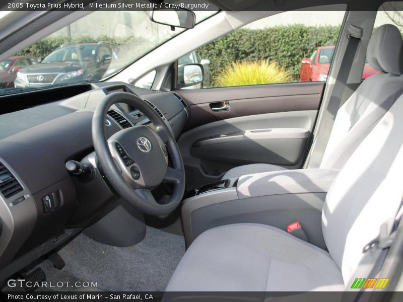 Millenium Silver Metallic / Gray/Burgundy 2005 Toyota Prius Hybrid