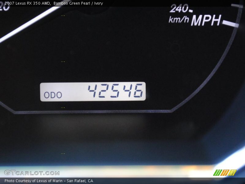 Bamboo Green Pearl / Ivory 2007 Lexus RX 350 AWD