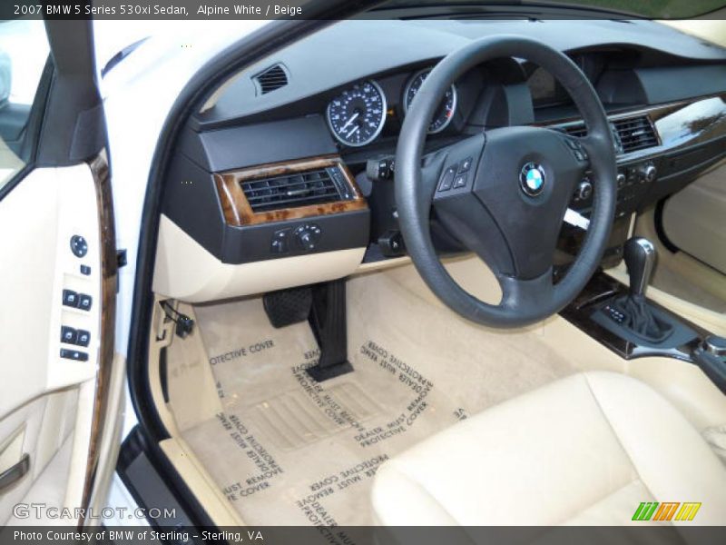 Alpine White / Beige 2007 BMW 5 Series 530xi Sedan