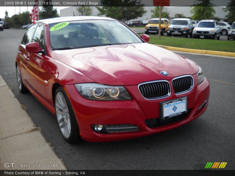 Crimson Red / Beige 2009 BMW 3 Series 335d Sedan