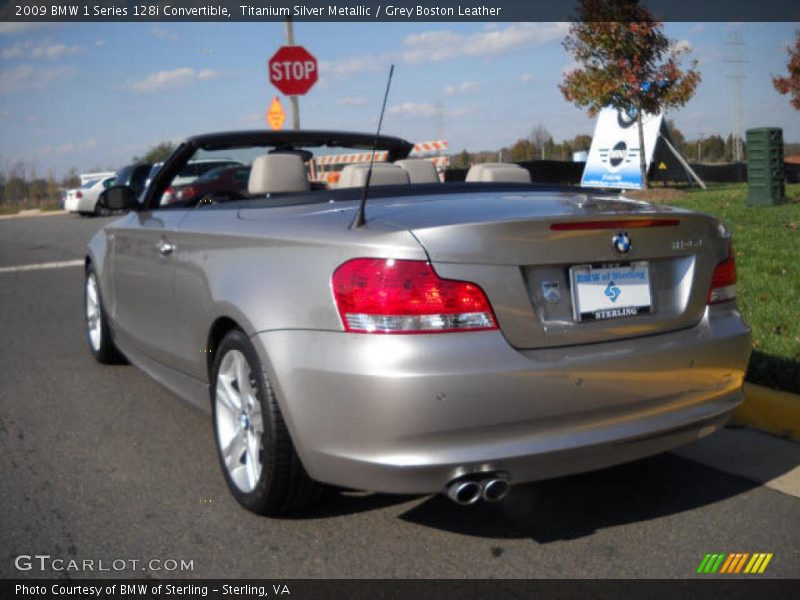 Titanium Silver Metallic / Grey Boston Leather 2009 BMW 1 Series 128i Convertible