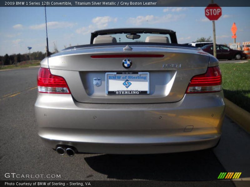 Titanium Silver Metallic / Grey Boston Leather 2009 BMW 1 Series 128i Convertible