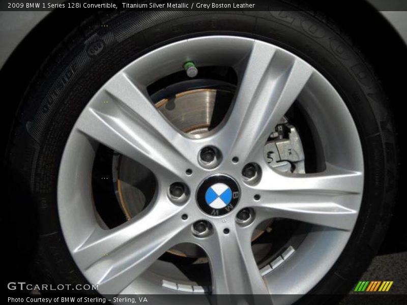 Titanium Silver Metallic / Grey Boston Leather 2009 BMW 1 Series 128i Convertible