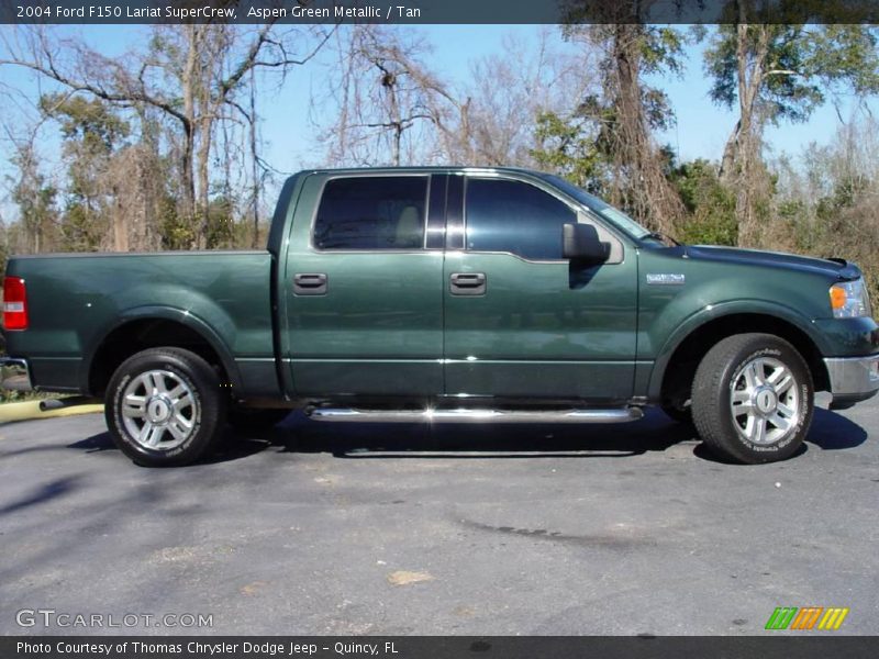 Aspen Green Metallic / Tan 2004 Ford F150 Lariat SuperCrew