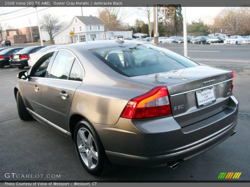 Oyster Gray Metallic / Anthracite Black 2008 Volvo S80 T6 AWD