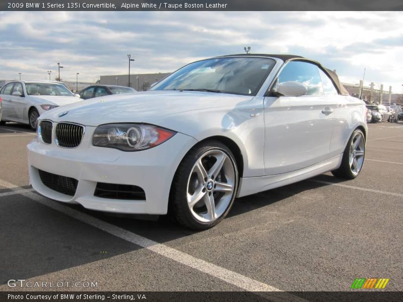 Alpine White / Taupe Boston Leather 2009 BMW 1 Series 135i Convertible