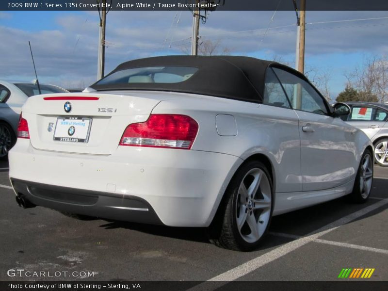Alpine White / Taupe Boston Leather 2009 BMW 1 Series 135i Convertible