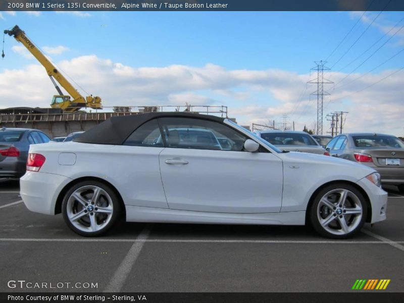Alpine White / Taupe Boston Leather 2009 BMW 1 Series 135i Convertible