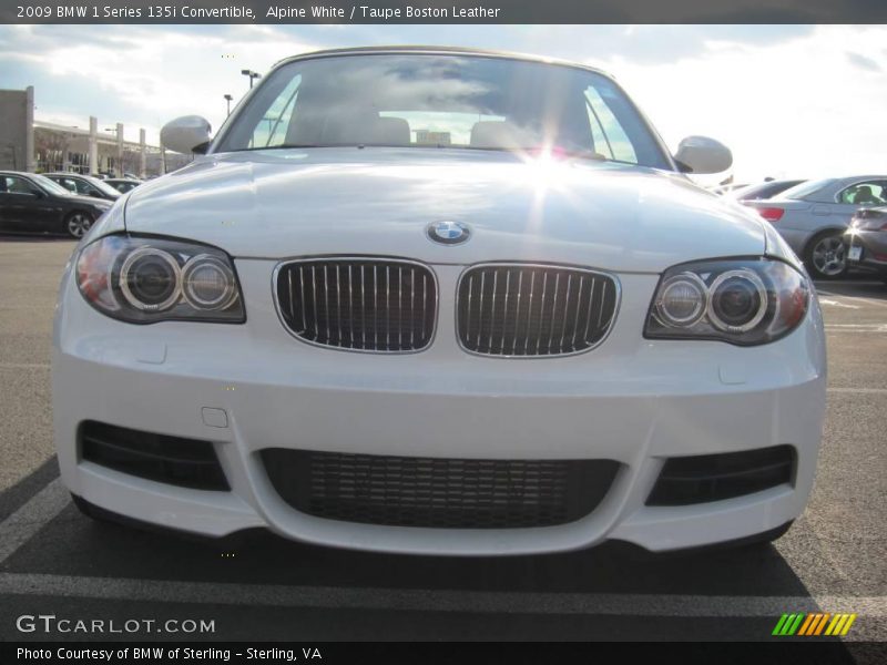 Alpine White / Taupe Boston Leather 2009 BMW 1 Series 135i Convertible