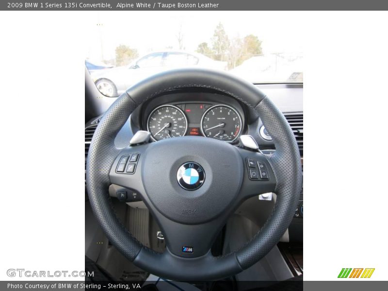 Alpine White / Taupe Boston Leather 2009 BMW 1 Series 135i Convertible