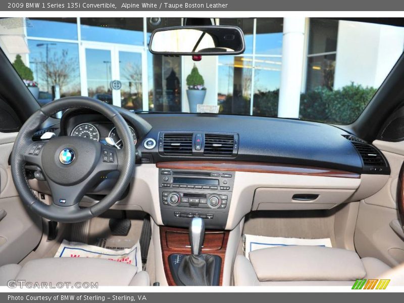 Alpine White / Taupe Boston Leather 2009 BMW 1 Series 135i Convertible